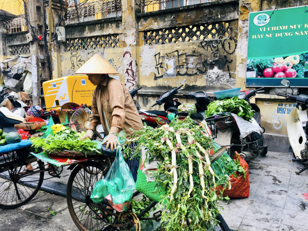 Vietnam Hanoi Gemüsefahhrad