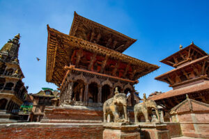 Kathmandu Durbar Platz mit Elefantenstatuen